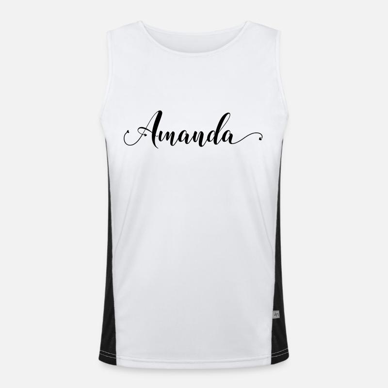 amanda - Men's Functional Contrast Tank Top  - white/black