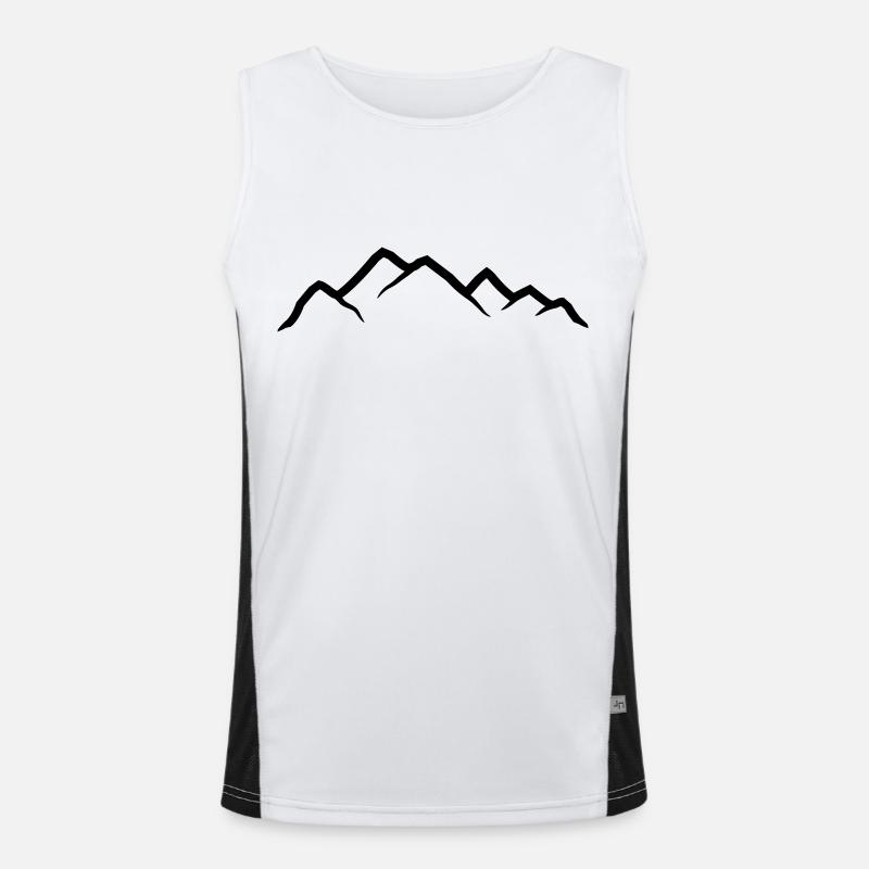 Berge Silhouette Klettern Funktionelles Kontrast-Tank Top für Männer 