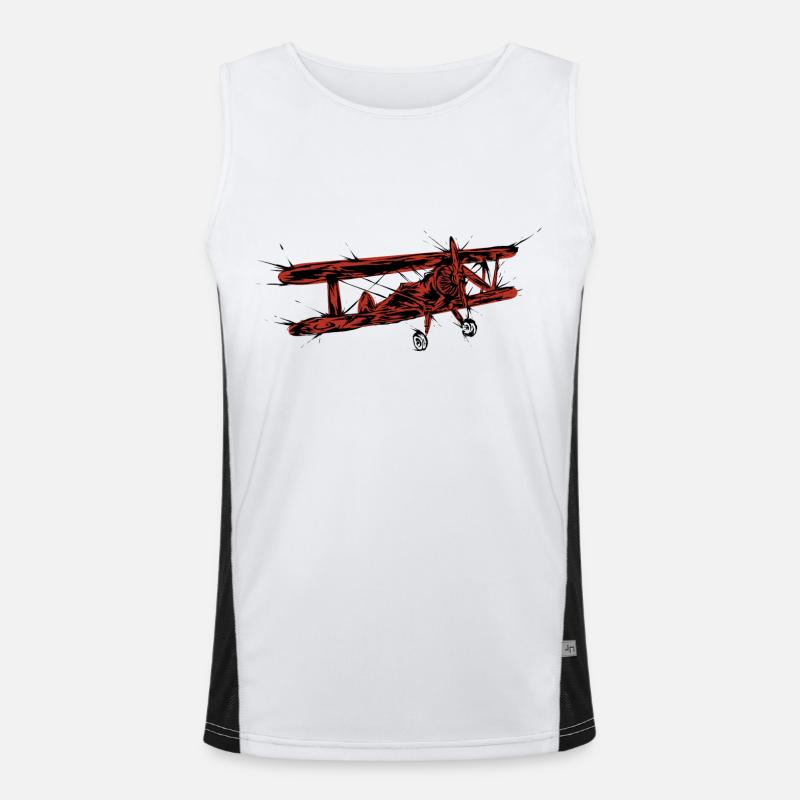 Oldtimer Flugzeug Funktionelles Kontrast-Tank Top für Männer 