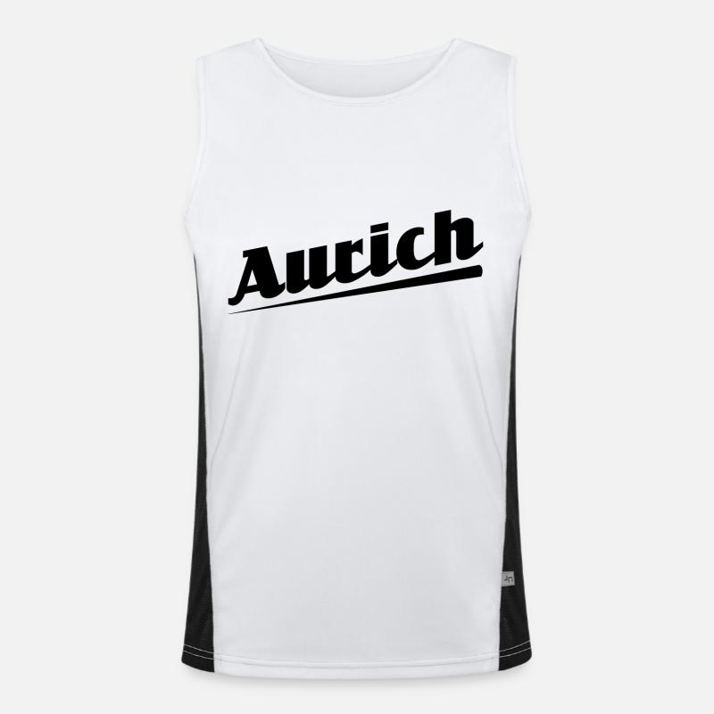 Aurich - Textdesign mit Stadtnamen Funktionelles Kontrast-Tank Top für Männer 
