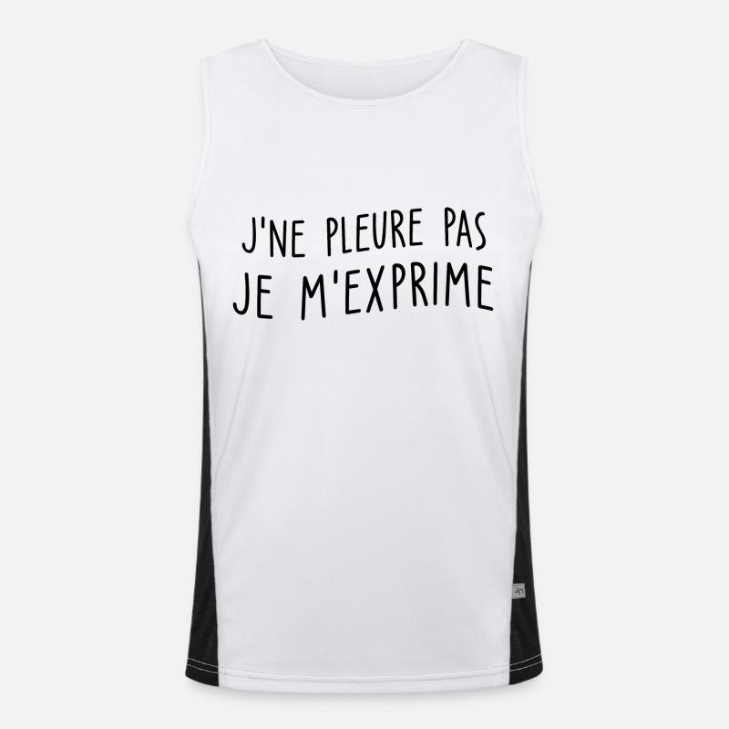 je ne pleure pas je m exprime Débardeur respirant contrasté Homme 