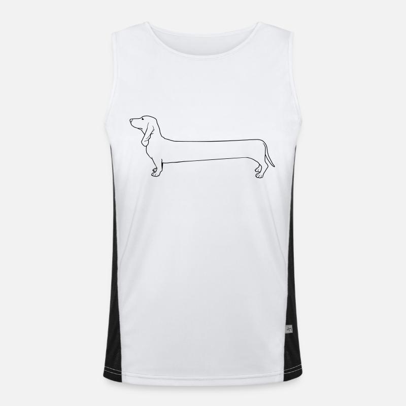 Dackel Funktionelles Kontrast-Tank Top für Männer 