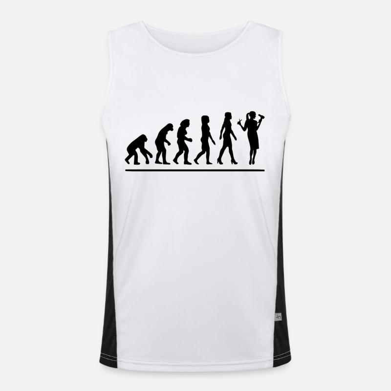 Évolution coiffeuse / cadeau humour coiffeuse Débardeur respirant contrasté Homme 