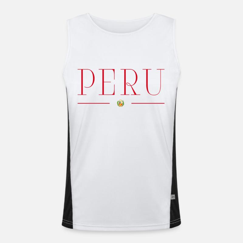 Ich liebe Peru Funktionelles Kontrast-Tank Top für Männer 