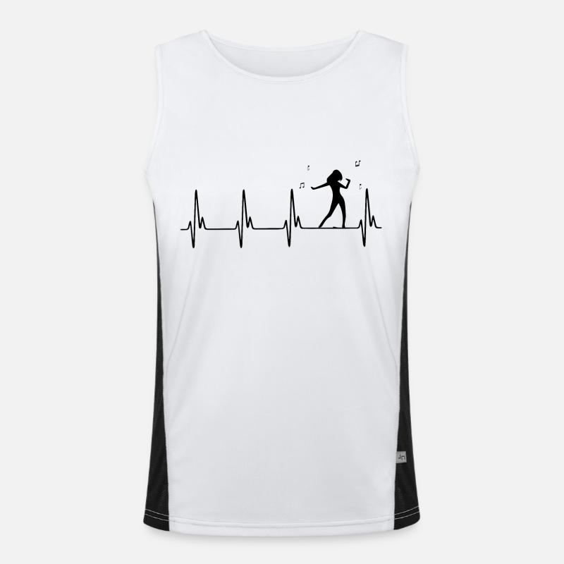 Dancing Dance Music - Men's Functional Contrast Tank Top  - white/black