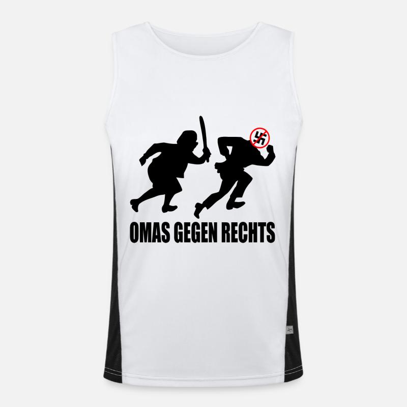 Omas gegen rechts Funktionelles Kontrast-Tank Top für Männer 
