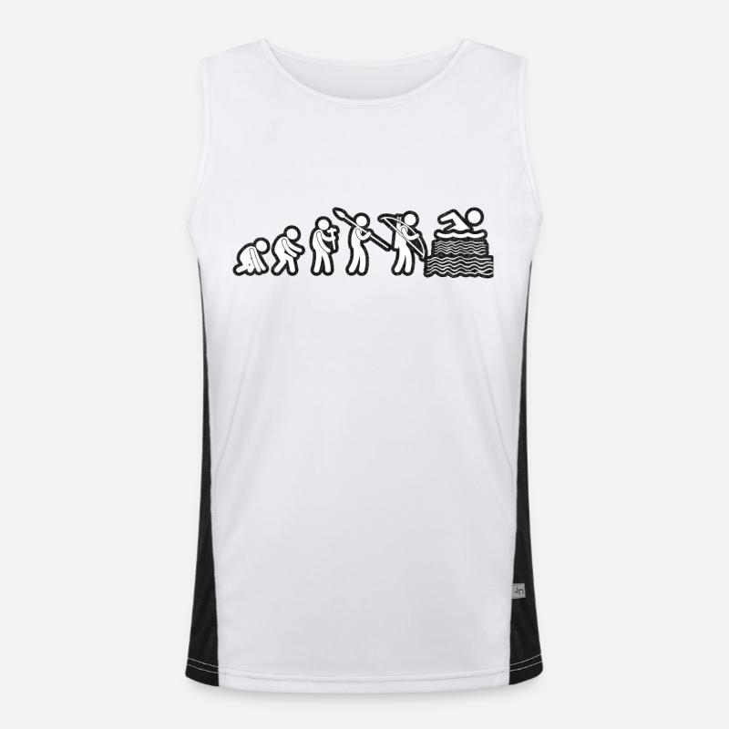 Evolution Swimming White Grunge Funktionelles Kontrast-Tank Top für Männer 