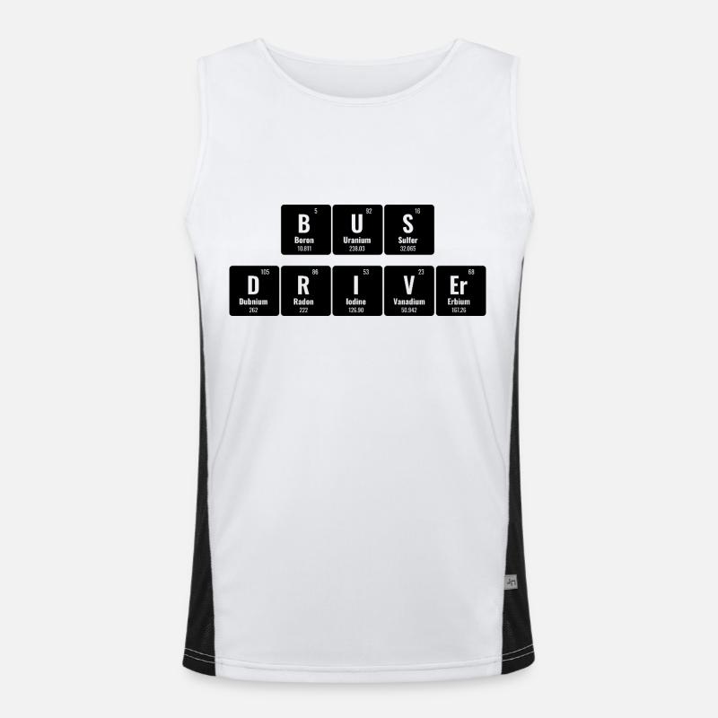 Periodensystem der Elemente Schulbusfahrer Funktionelles Kontrast-Tank Top für Männer 