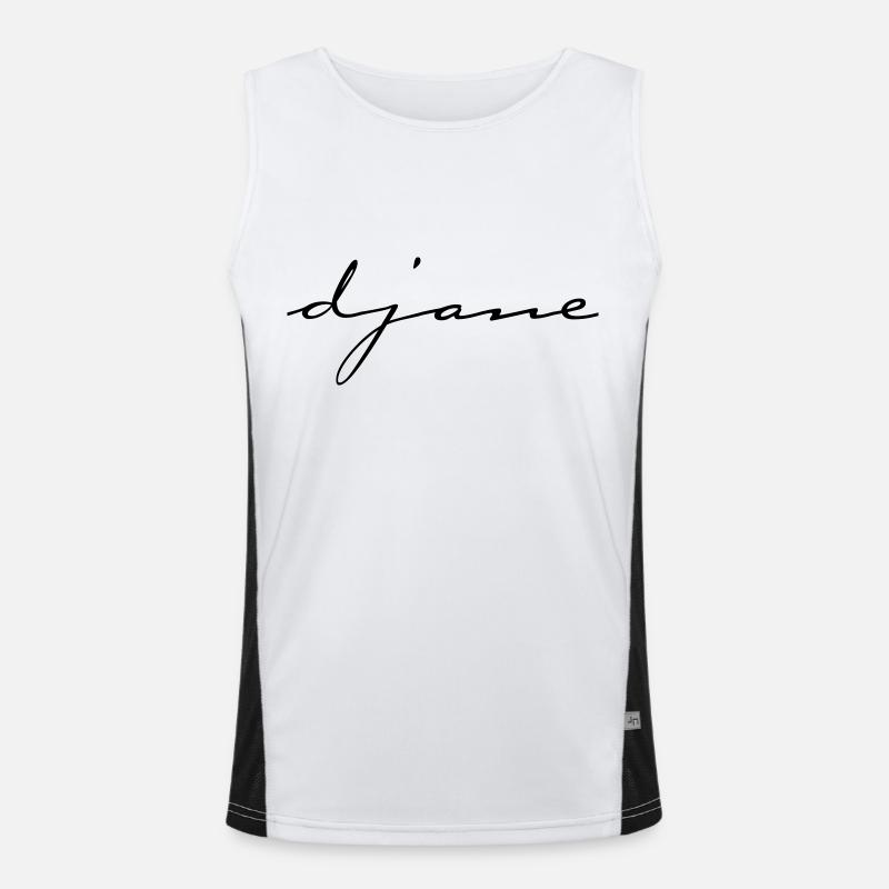 DJANE script - Men's Functional Contrast Tank Top  - white/black