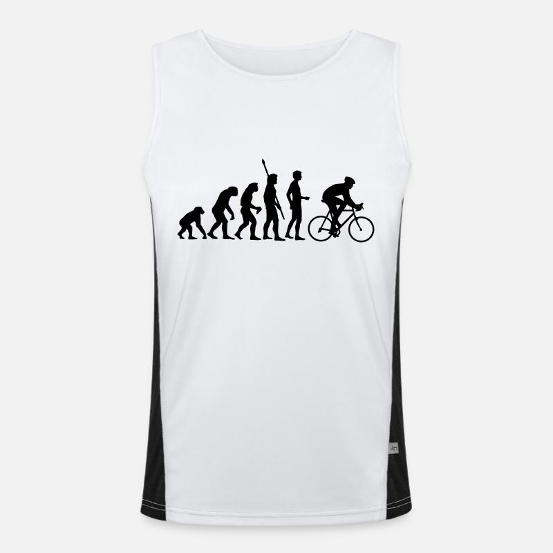 evolution_radfahrer - Men's Functional Contrast Tank Top  - white/black