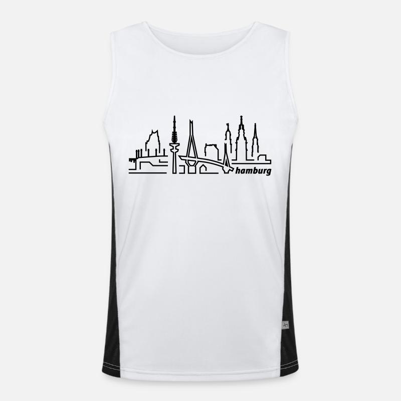 hamburg_lines Funktionelles Kontrast-Tank Top für Männer 