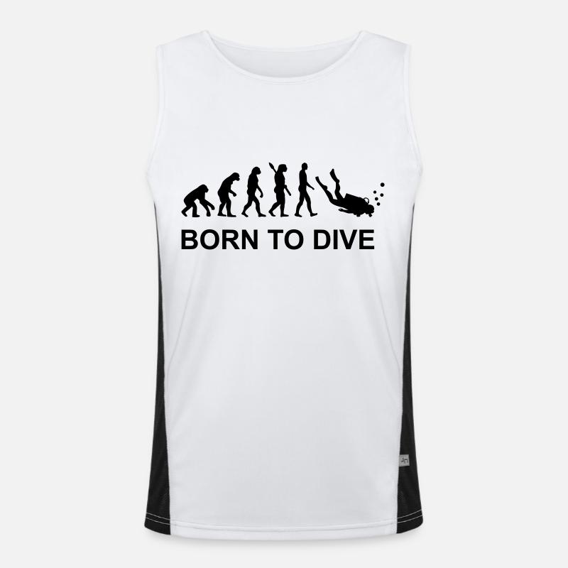 Evolution Diving - Men's Functional Contrast Tank Top  - white/black