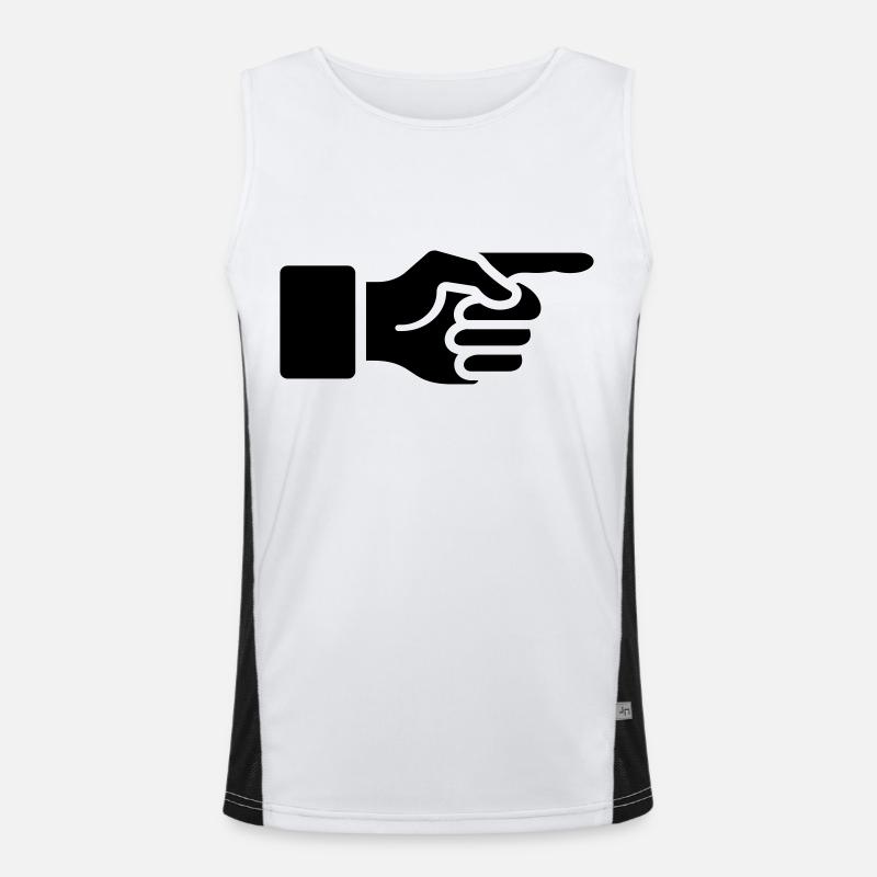 Pointer finger, forefinger, hand, index, direct, Men's Functional Contrast Tank Top 