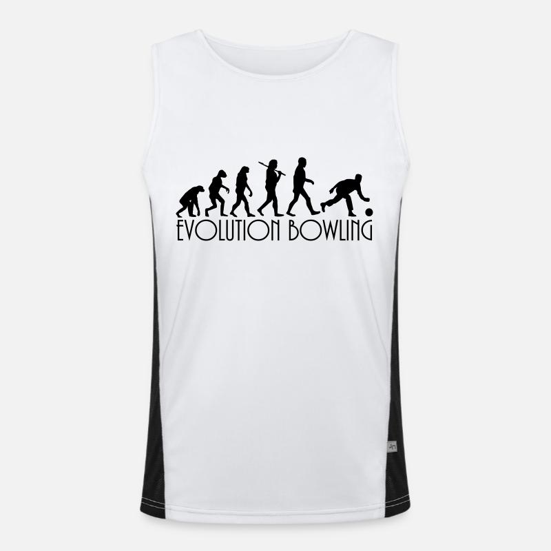 evolution Bowling - Men's Functional Contrast Tank Top  - white/black