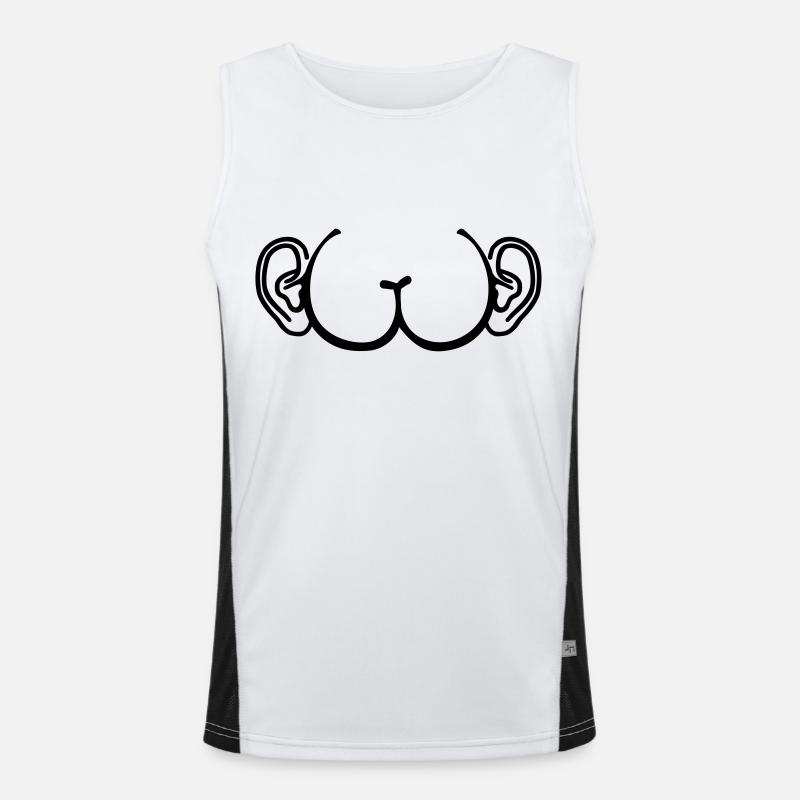 Ass - Men's Functional Contrast Tank Top  - white/black