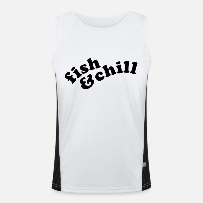 fish & chill (b, 1c) Men's Functional Contrast Tank Top 