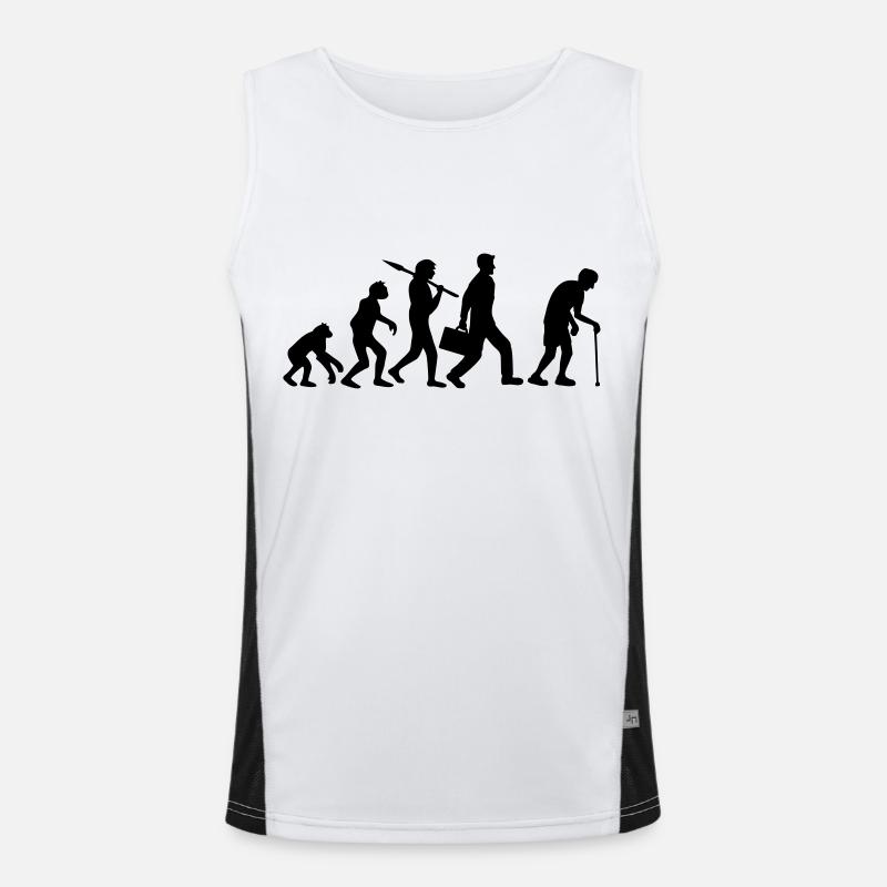 Evolution grandpa design - Men's Functional Contrast Tank Top  - white/black