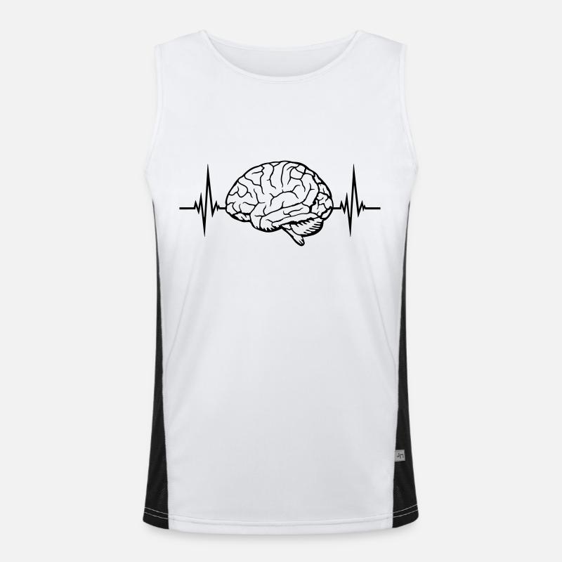 Pulse Heartbeat Brain Men's Functional Contrast Tank Top 