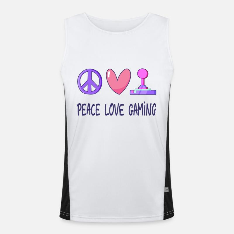 Frieden Liebe Gaming Funktionelles Kontrast-Tank Top für Männer 
