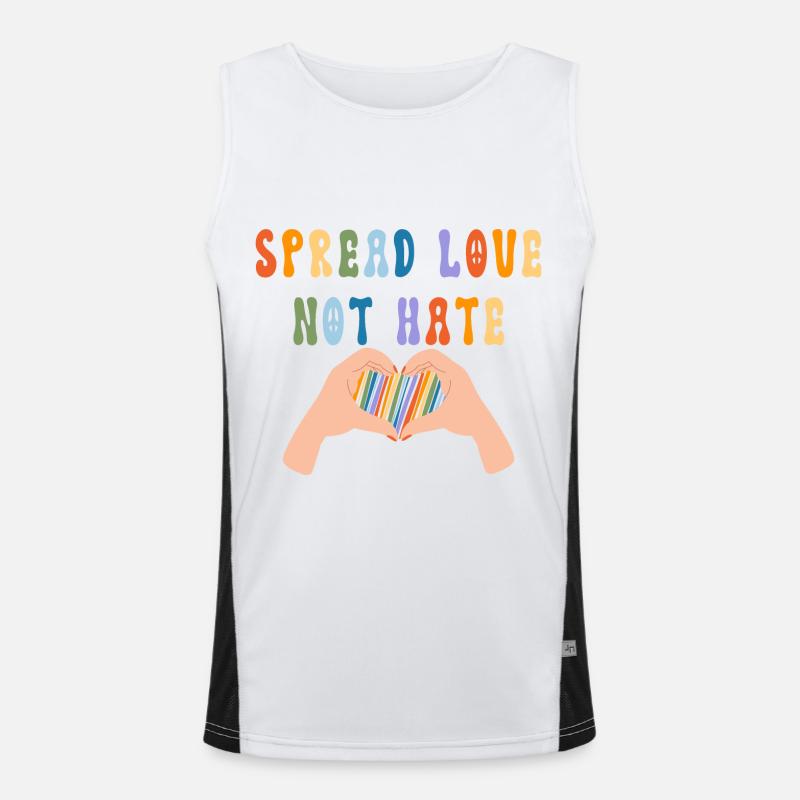 Spread Love Not Hate Funktionelles Kontrast-Tank Top für Männer 