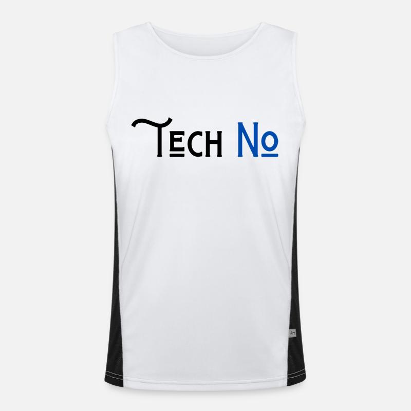Techno Nein zu Humor Technologie Funktionelles Kontrast-Tank Top für Männer 