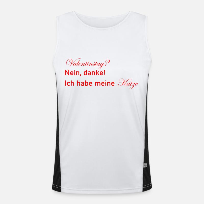 Valentinstag Katze Geschenk Geschenkidee Kätzchen Funktionelles Kontrast-Tank Top für Männer 