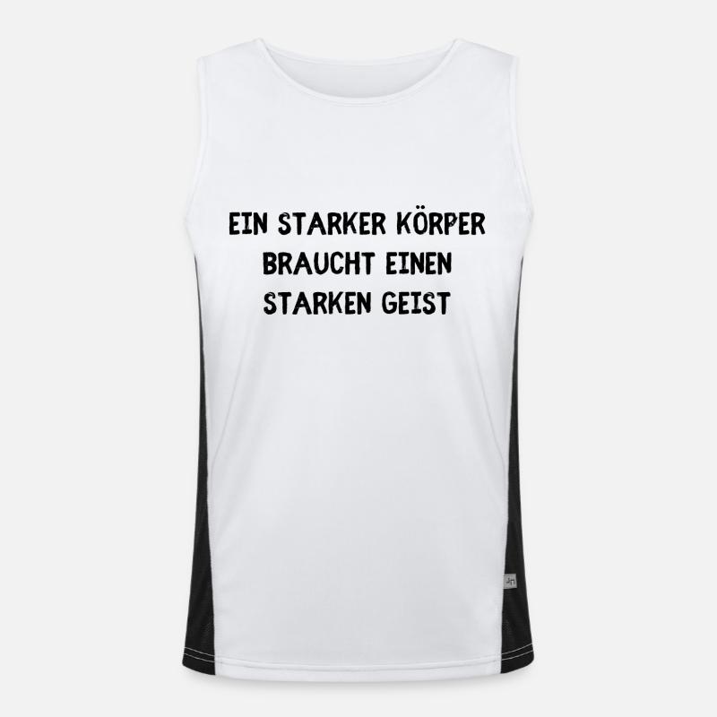 Ein starker Körper braucht ein starken Geist Funktionelles Kontrast-Tank Top für Männer 