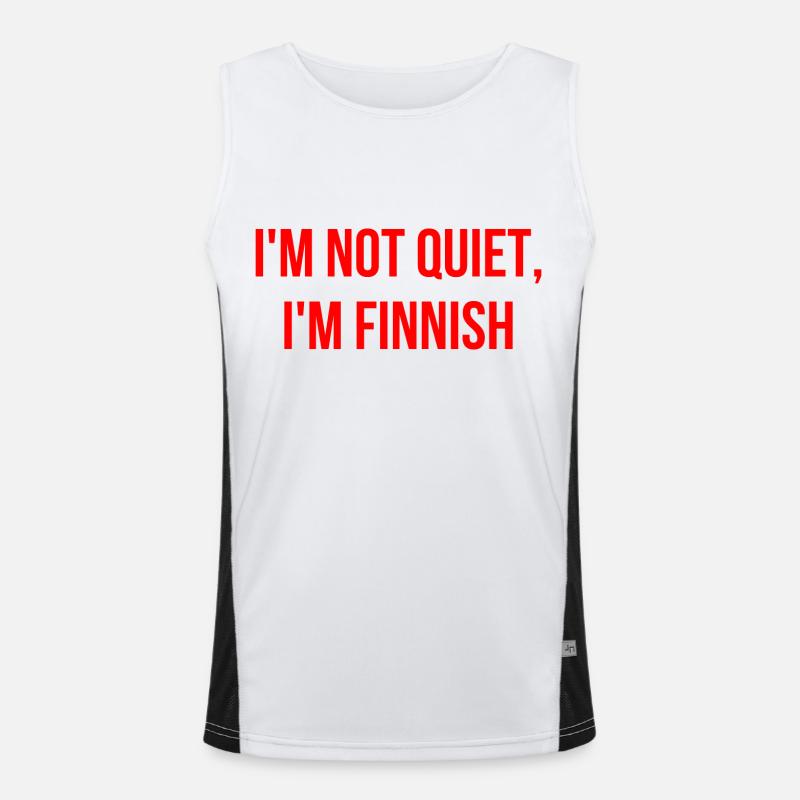 Ich bin nicht ruhig ich bin Finne Funktionelles Kontrast-Tank Top für Männer 