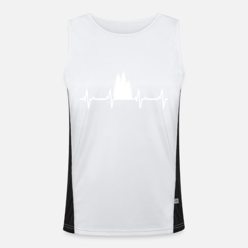 Forest, Heartbeat, Tree, Forester Men's Functional Contrast Tank Top 