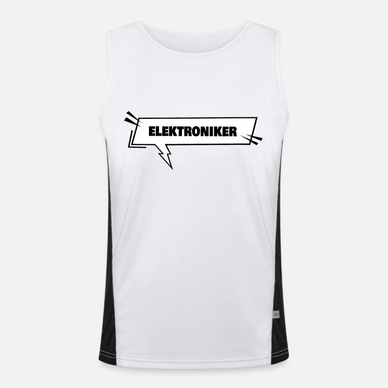 Gift for Electronics Technician - Men's Functional Contrast Tank Top  - white/black