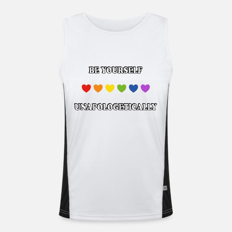 Be yourself unapologetically LGBTQ Pride Men's Functional Contrast Tank Top 