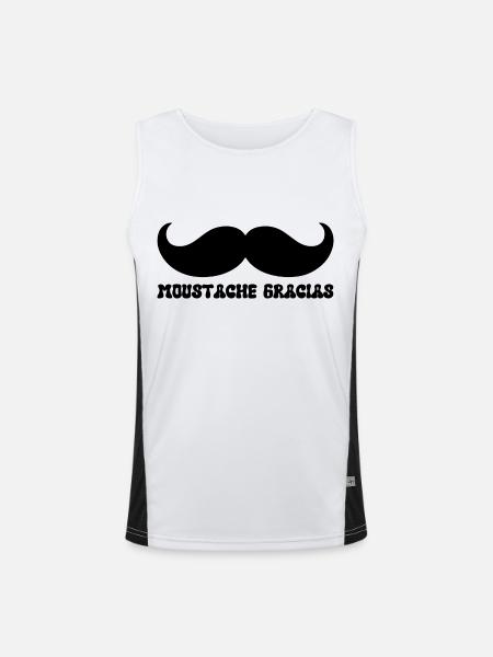 Gracias Schnurrbart - Funktionelles Kontrast-Tank Top für Männer - Weiß/Schwarz