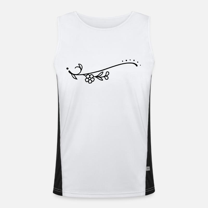Geschwungene Linie Blumen Funktionelles Kontrast-Tank Top für Männer 
