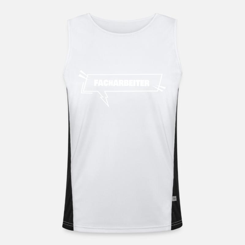 Education Skilled Workers - Men's Functional Contrast Tank Top  - white/black