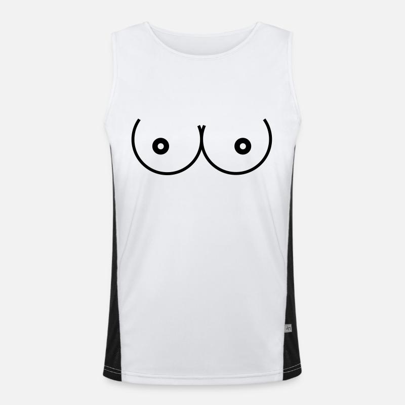 Brust Brüste Busen Funktionelles Kontrast-Tank Top für Männer 