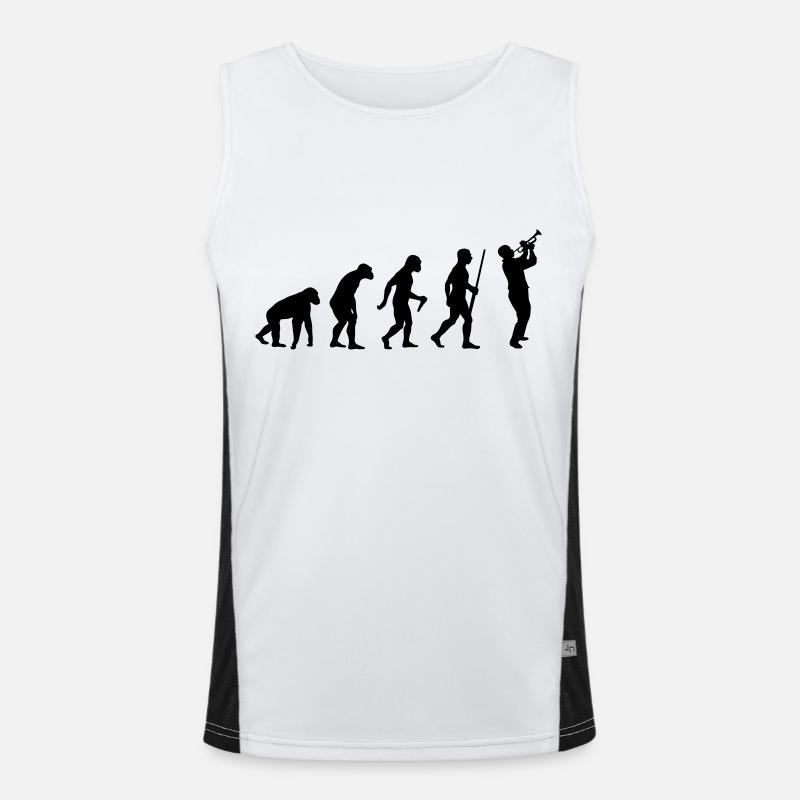 Trumpet Player Evolution Funktionelles Kontrast-Tank Top für Männer 