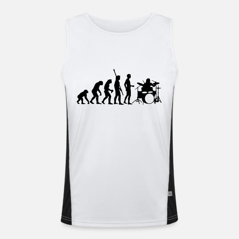 evolution_drummer_b_1c - Men's Functional Contrast Tank Top  - white/black
