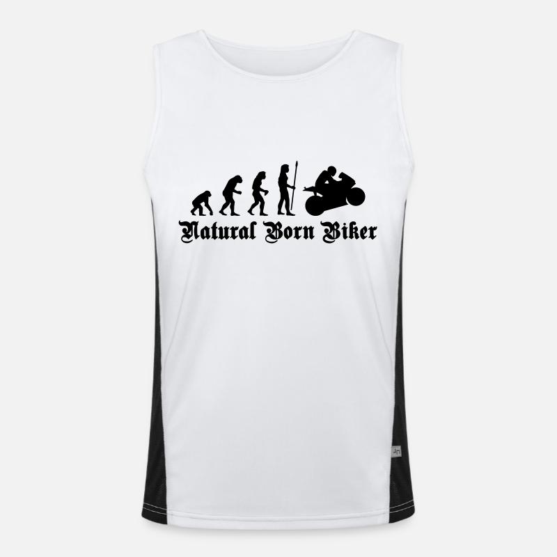 evolution_biker - Men's Functional Contrast Tank Top  - white/black