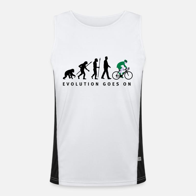 evolution_radfahrer_052012_d_3c - Men's Functional Contrast Tank Top  - white/black