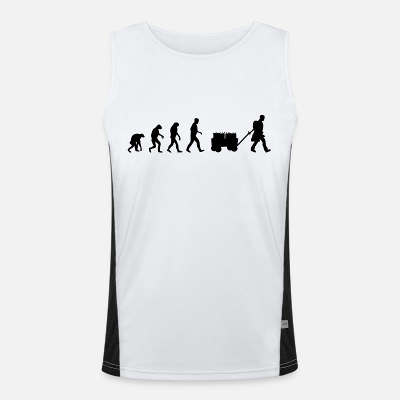 beer evolution - Men's Functional Contrast Tank Top  - white/black