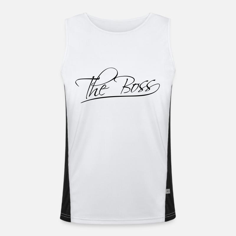 The Boss - Men's Functional Contrast Tank Top - white/black