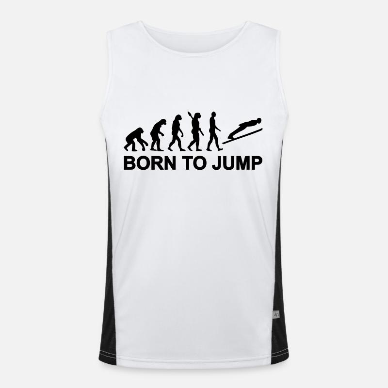 Evolution Ski-jumping - Men's Functional Contrast Tank Top  - white/black