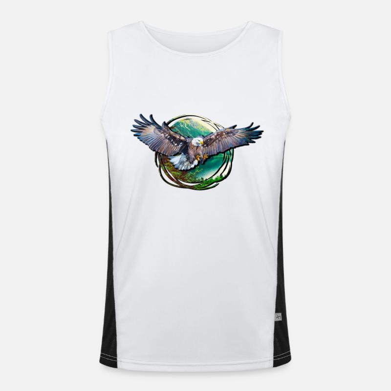 Adler Eagle Adventure nature forest wilderness mountains lake Men's Functional Contrast Tank Top 