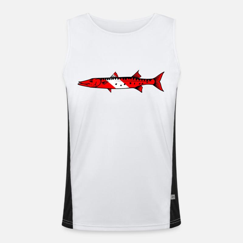 Barracuda by Scuba.Style - Men's Functional Contrast Tank Top  - white/black