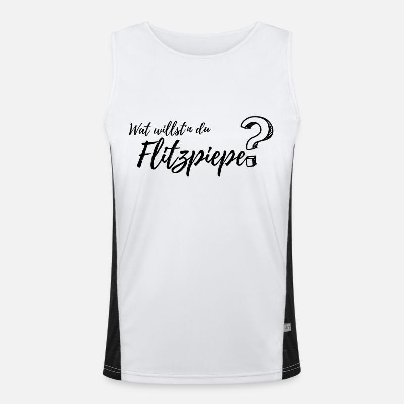 wat willst du Flitzpiepe Funktionelles Kontrast-Tank Top für Männer 