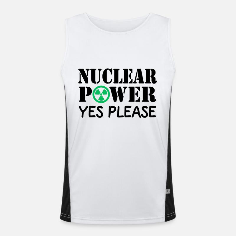 Atomkraft, Ja bitte, Ja zu Kernenergie Funktionelles Kontrast-Tank Top für Männer 