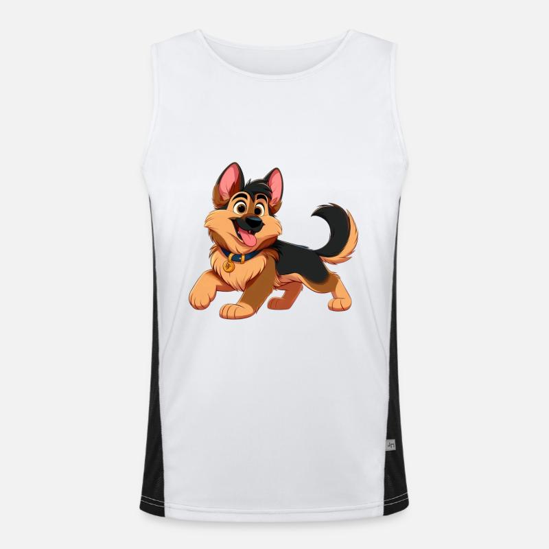 German Shepherd 2 - Men's Functional Contrast Tank Top  - white/black