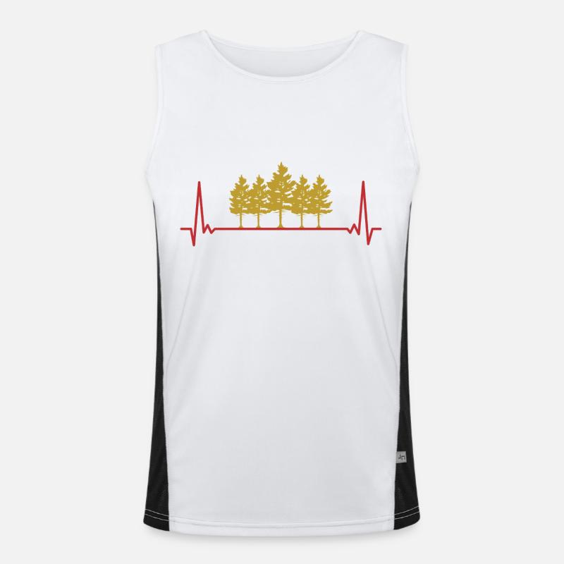 Wald Herzschlag Baum Funktionelles Kontrast-Tank Top für Männer 