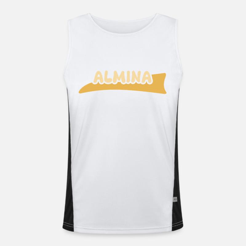 Almina as a given name - Men's Functional Contrast Tank Top  - white/black