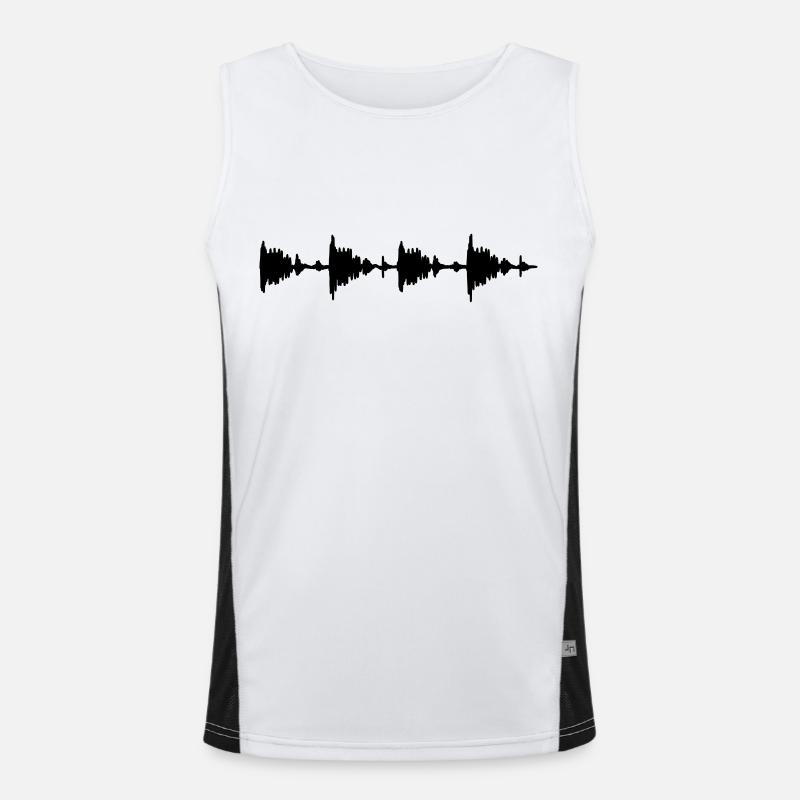 Waveform - Sample - Drumloop - Débardeur respirant contrasté Homme  - blanc/noir